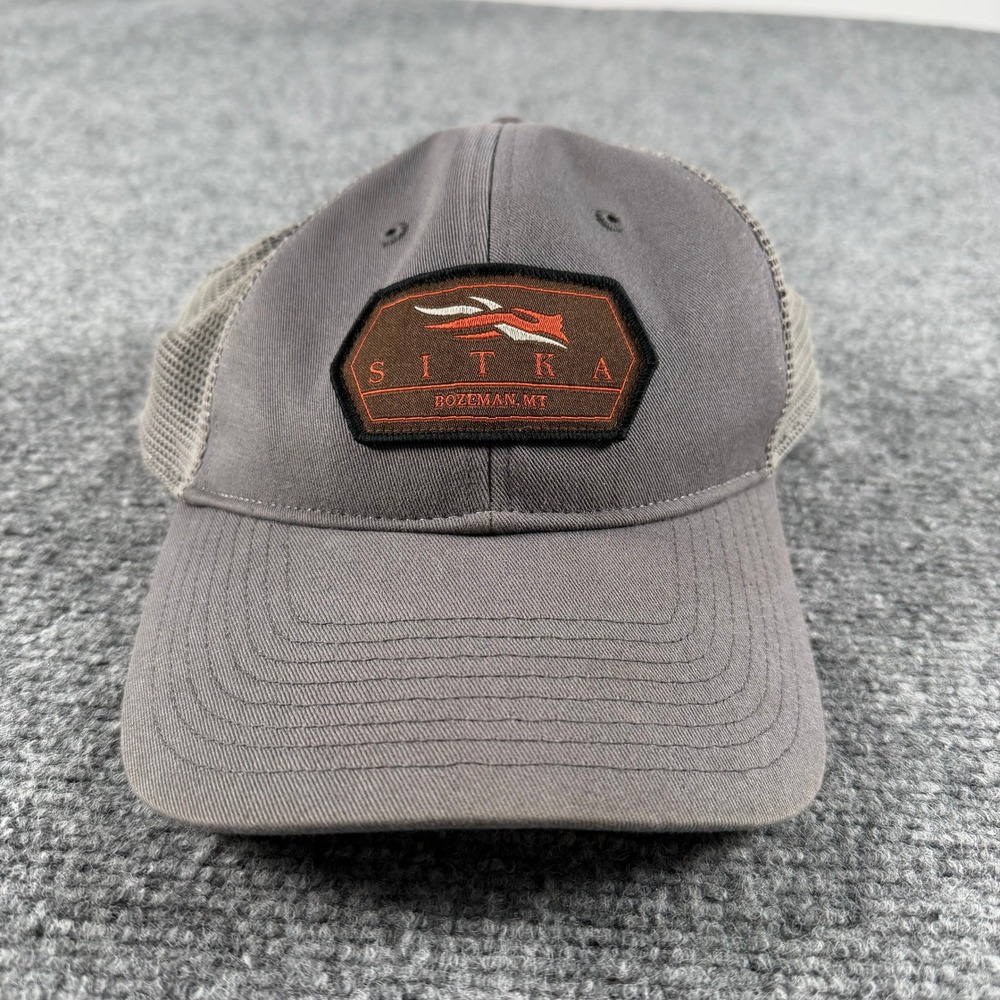 Sitka Trucker Hat Mens OSFM Gray Mesh Back Snapback Bozeman MT Hunting Cap